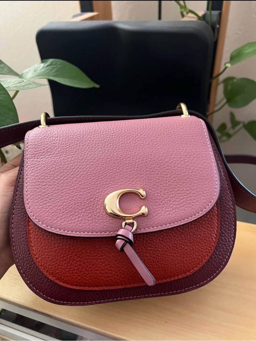 NWT COACH REMI SADDLE BAG IN COLORBLOCK ROSE MULTI MSRP $350